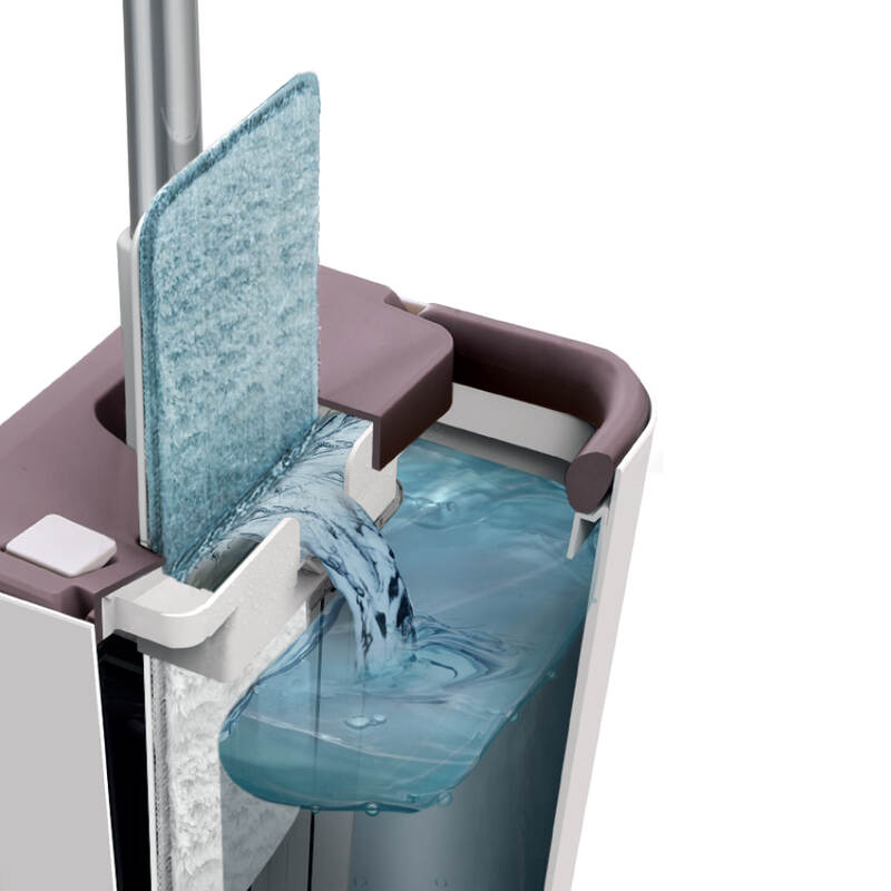 Bộ Cây Lau Nhà Locknlock Squeeze Flat Mop, Gồm Xô Nhựa, Cây Lau Và 2 Bông Lau 32x10x112 - 136cm - ETM471, , large image number null